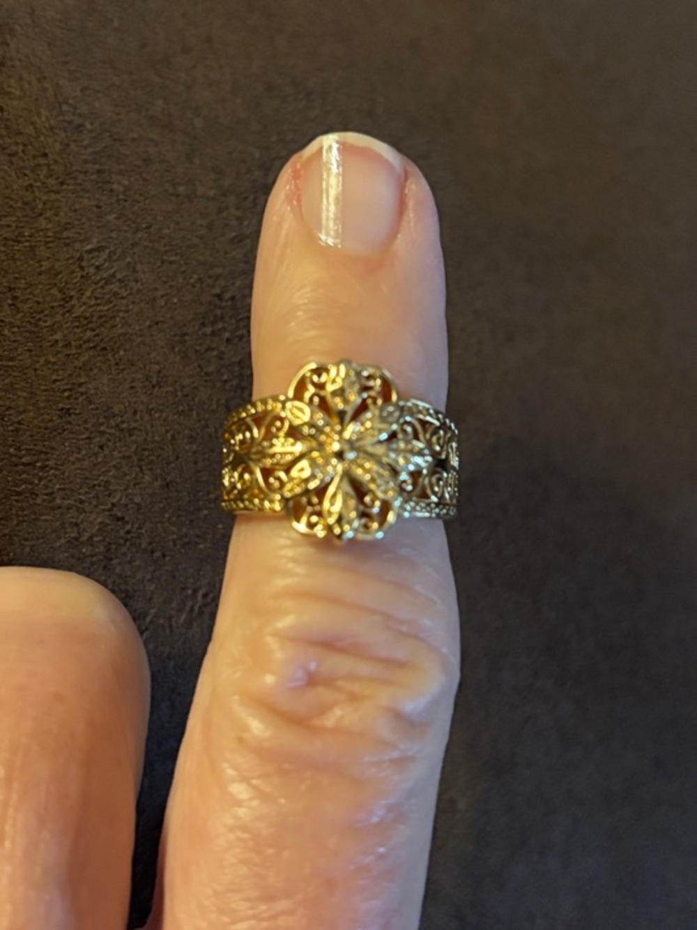 Gold Floral Statement Ring - Women Jewelry